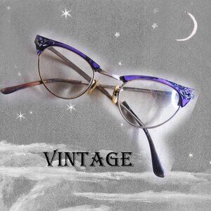 Vintage Cateye Glasses, 40s 50s Rhinestone Cat Eyes Need Restoration